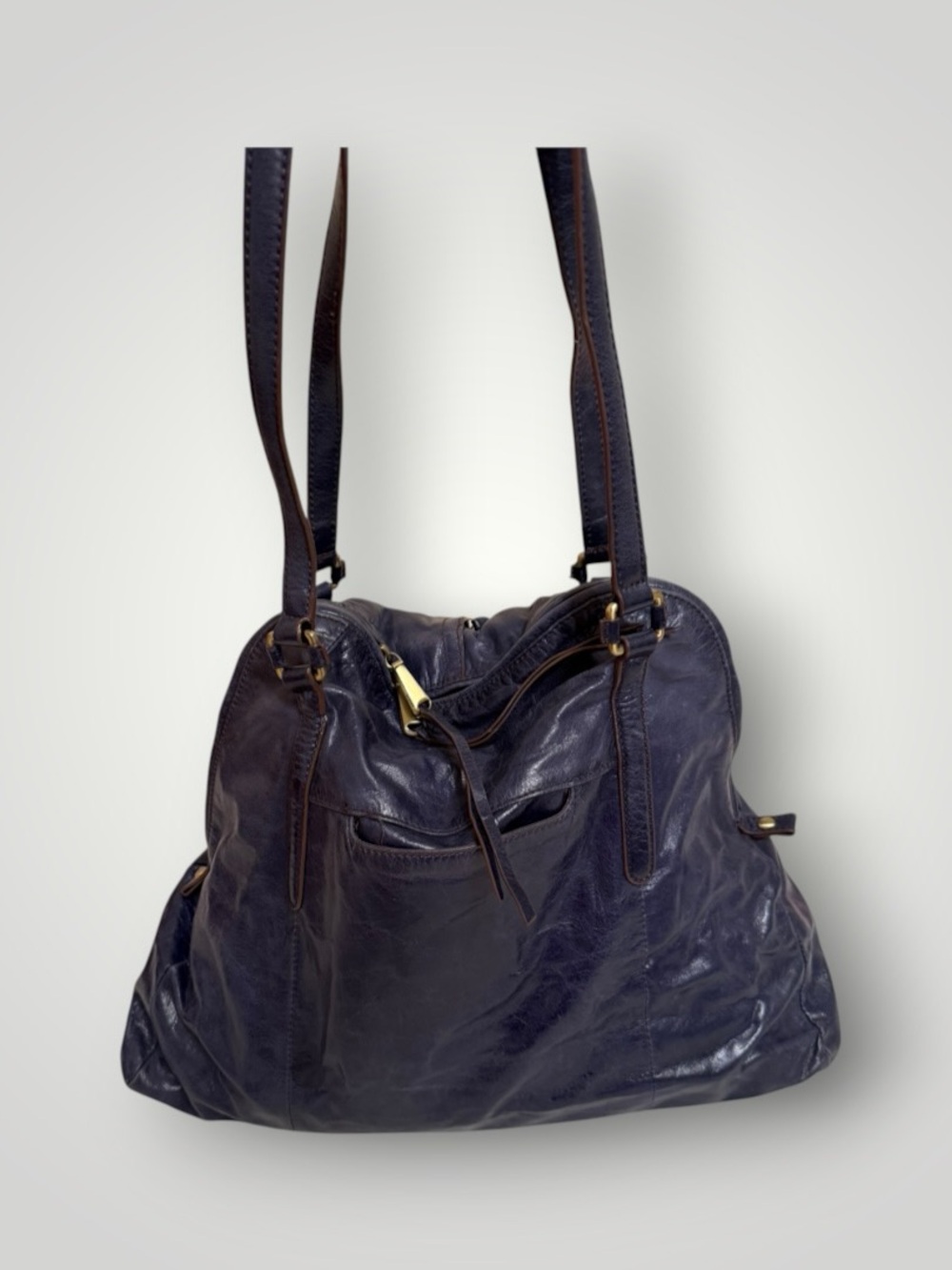 HOBO Delaney Leather Shoulder bag in Dark Navy